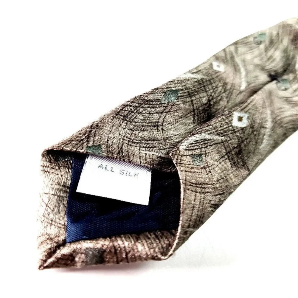 Pierre Cardin Silk‎ Tie Beige Abstract Wide